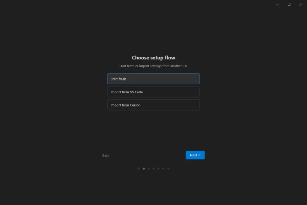 Choose setup flow