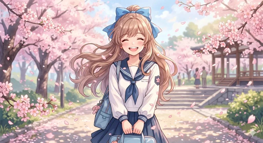 検証4:イラスト系AI生成画像(制服女子)